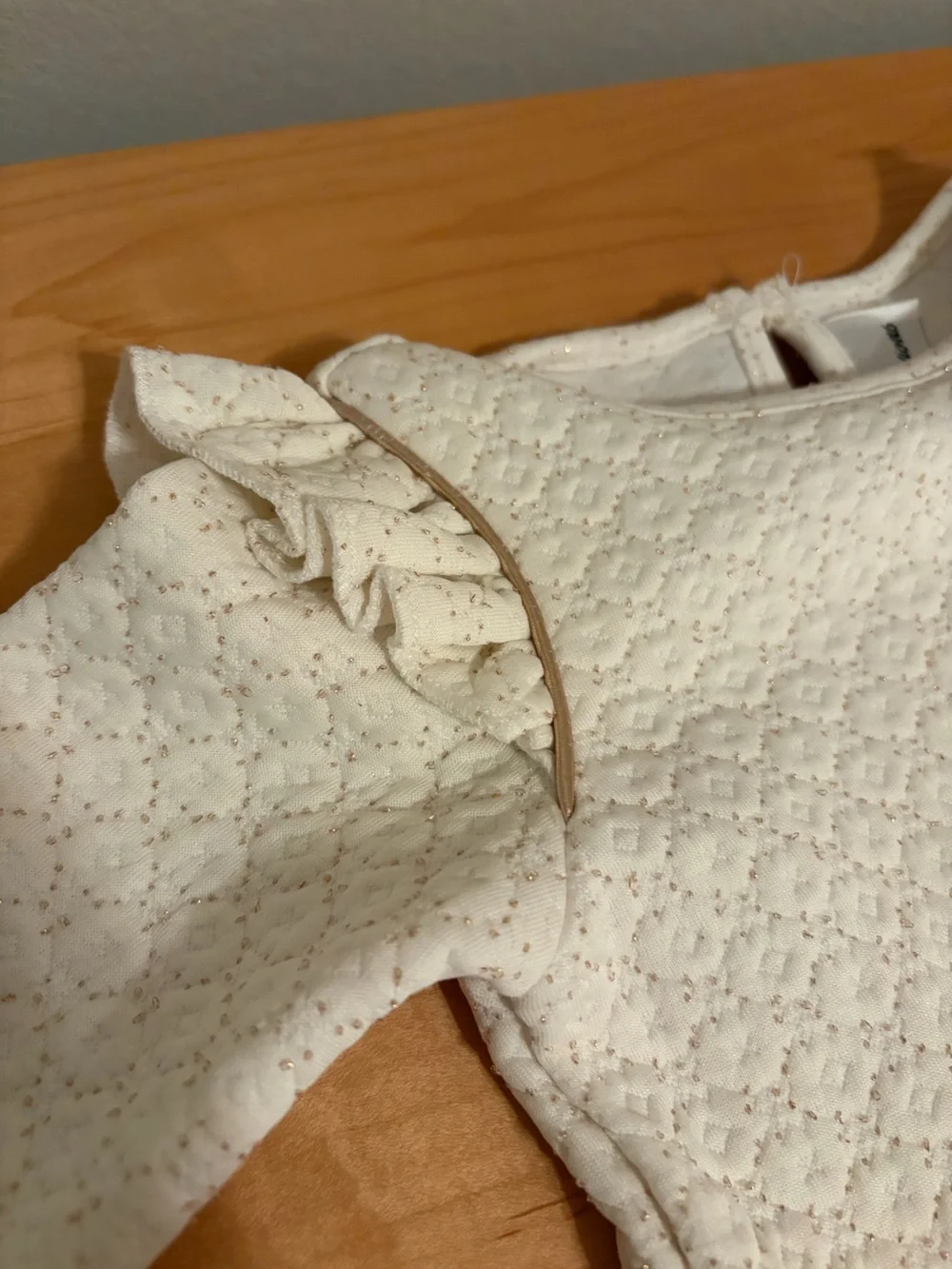 Rare Editions Cream Eyelet Front-Tie Bodysuit